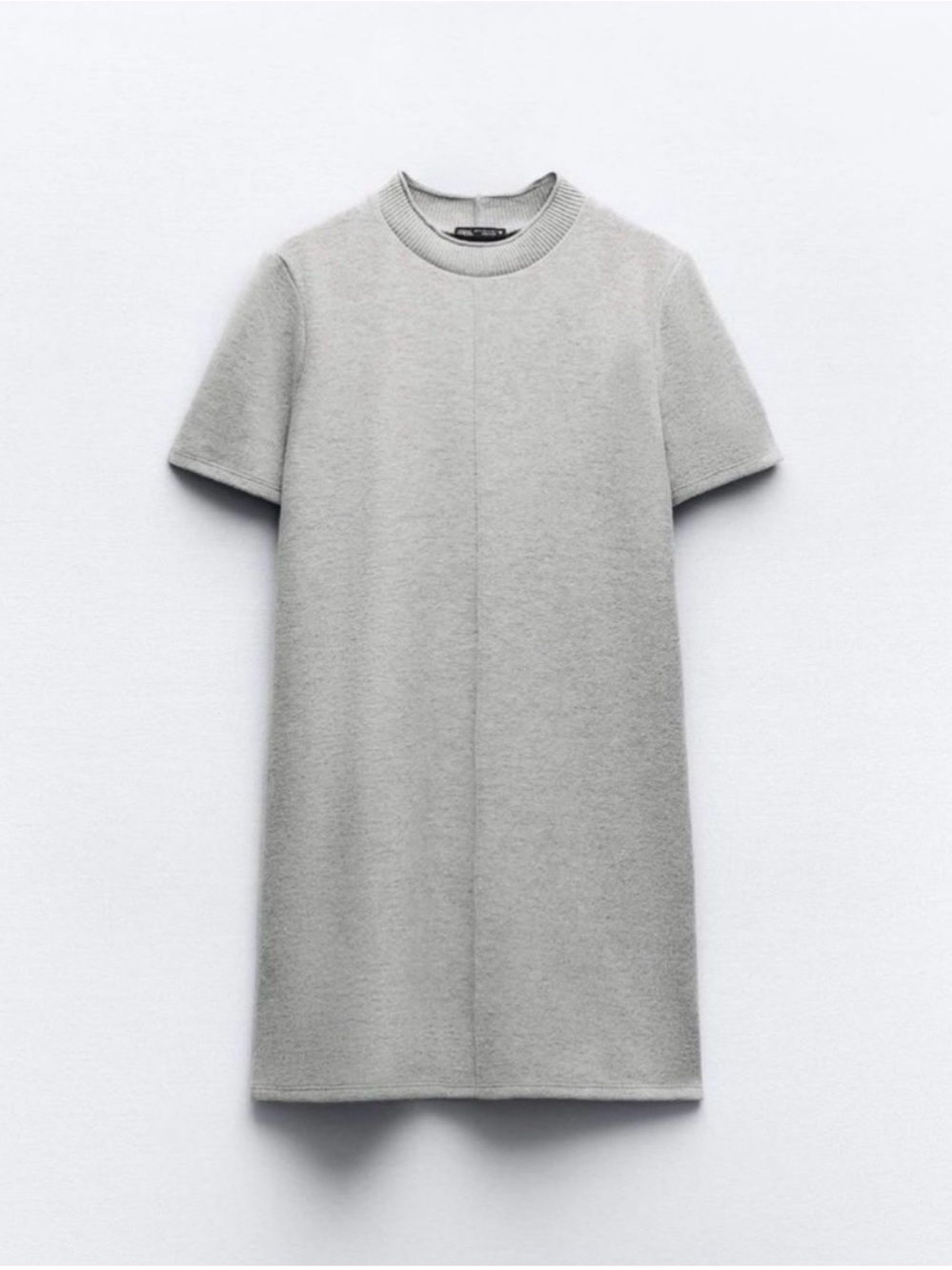 Zara Dresses - Short Sleeve Heather Gray Knit Dress
